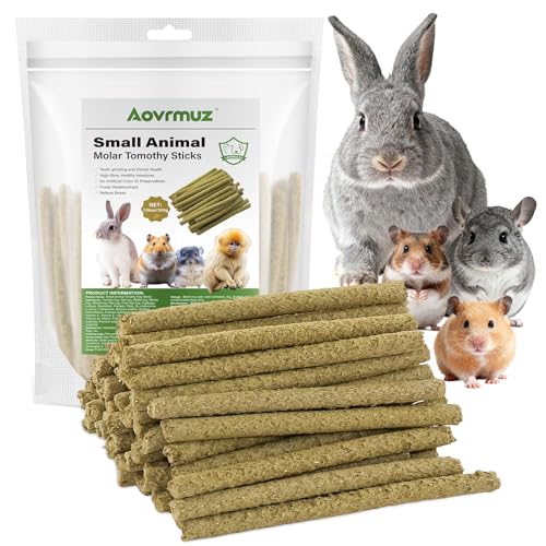 Timothy Hay Sticks for Rabbits Guinea Pigs Hamsters 200g - Natural Bunny Chew Treats,Rabbit Toys,Dental & Digestive Health for Small Animals