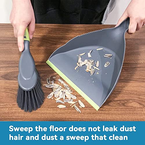 Dust Pan Broom Dustpan Brush - Dust Pans with Brush, Hand Broom and Dustpan Set, Handheld Broom and Dustpan Set, Used to Clean Floors, Tables, Animal Cages, PET Fiber Bristles (3pcs) - size: 3 count