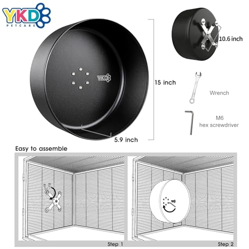 15" Aluminum Alloy Silent Chinchilla Exercise Wheel | Noiseless Running Wheel for Chinchilla, Rat, Hedgehogs, Squirrels and Small Pets (Black) - color: Black