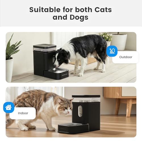 Gardner Pet 1.7 Gallon Automatic Dog Water Bowl Dispenser 6.5L Gravity Water Feeder with Stainless Steel Bowl & Maifan Stone Filter, BPA-Free for for Cats and Dogs (Black, 1.7 Gallon) - color: Black, size: 1.7 Gallon