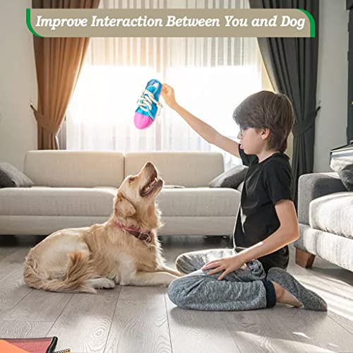 IFOYO Squeaky Dog Chew Toy, Mini Sneaker Interactive Toy for Small Dogs | Durable Mini Sneaker, Built-In Squeaker, Encourages Chewing And Interactive Play, For Puppies And Small To Medium Dogs, Blue