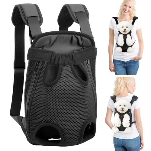 Mosago Dog Backpack Carrier with Thick Padded Bottom Support, Legs-Out Puppy Chest Carrier for Small Dogs 2.5–4 lbs, Adjustable Pet Front Carrier for Walking, Hiking, Camping, and Traveling | Legs-Out Puppy Chest Carrier for Small Dogs, Adjustable Pet Fro