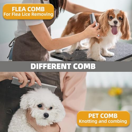 Dog Brush for Shedding,6 PCS in One Pet Slicker Hair Brush Kit Organizer Bag - Dog Cat Grooming Deshedding Undercoat Rake Brush Comb for All Small Large Dogs Cats Grey - color: 6-Grey