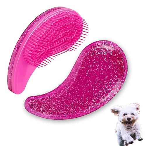 Small Dog Brush, Soft Pet Grooming Brush for Shih Tzus, Yorkies, Maltipoos, Maltese, Puppy Massaging Hair Brush, Cat Brush, for Small Animals Rabbits of All Hair Types (Starry Pink) - color: Starry Pink