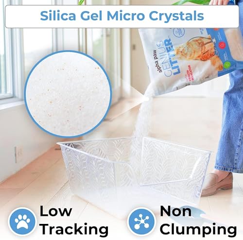 Genius Litter Health Monitoring Cat Litter, Featured on Shark Tank, Lightweight Crystal Silica Gel, Non Clumping, Dust Free, Low Tracking, Odor Control for Indoor Cats and Kittens, 6 lb Bag - size: 1 Bag (6lb)