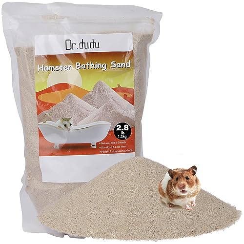 DR.DUDU 2.8lb Hamster Sand for Sand Bath, Hamster Cage Accessories(Beige) | Dust Free Desert Sand for Gerbil Chinchillas Syrian Mice Small Animals - color: Beige, size: 2.8lb