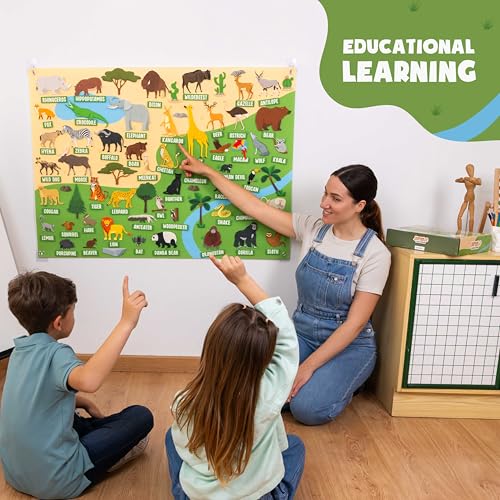 BONNYCO Felt Board for Toddlers with 116 Jungle Animals Figures. Montessori and Sensory Toys, Birthday Gifts for Kids 3-8 Years Old. Educational Games Learning Activities Christmas - style: Jungle