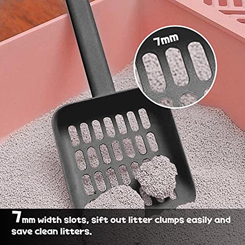 Cat Litter Scooper with Caddy and Holder, with Container to Store, Durable ABS Material and Cute Design - 85 Matte Dark Grey - color: S-Grey