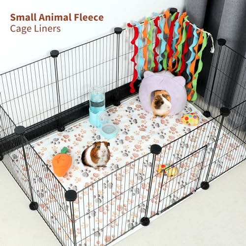 YUEPET 6 Pack Waterproof Guinea Pig Blankets, Fleece Cage Liners, M | Guinea Pig Fleece Cage Liners, Waterproof Backing, Machine Washable, Soft Fleece bunny blanket, 35 x 24 in - color: Purple+blue+beige+white+pink+coffee, size: M-35"×24"