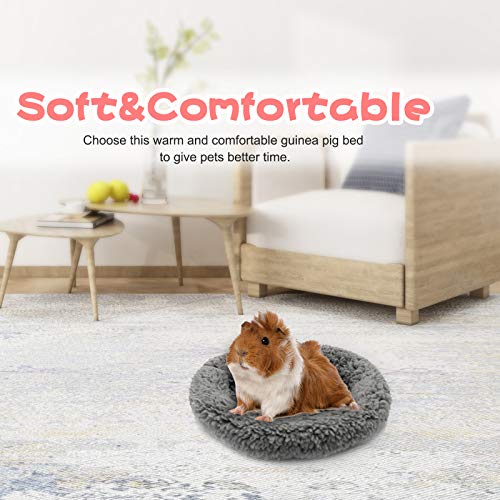 BWOGUE Hamster Bed, Round Velvet Sleep Pad for Guinea Pigs and Rats, 8.7 in | Round Mat for Small Pets, Soft Velvet, Machine Washable, Cage & Home Use, Hamsters Guinea Pigs - color: Grey