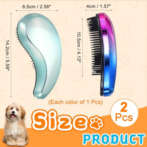 Small Dog Brushes, Grooming Brushes Puppies Hair Remover Soft Bristles, (Gradient Color/Blue, 2 Pcs), Intended for Small Pets/Home/Grooming - color: Gradient Color/Blue