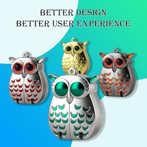 Owl Keychain Nail Clipper,Foldable 2-in-1 Stainless Steel with File(Black) | 2-in-1 Built-in Nail File | Compact | Zinc Alloy | Gift | Camping Travel | Silver Black Gold Rose Gold - color: Black