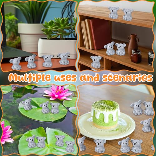 Geelin 50 Pcs Mini Koala Figurines Bulk Koala Bear Birthday Party Decor | Resin Animal Figures, for Hiding Games, Koala Bear Birthday Gifts, Miniature Collection Figure, Fairy Garden Dollhouse - style: Koala