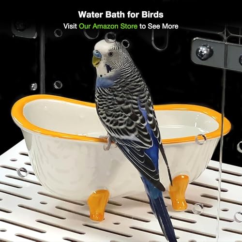 GuineaLoft™ Small Pet Bathtub – Generously-Sized Ceramic Bathtub | For Birds' Water Baths or Hamsters' Sand Baths, Also Works as a Food Bowl – Visit the GuineaLoft Store for More