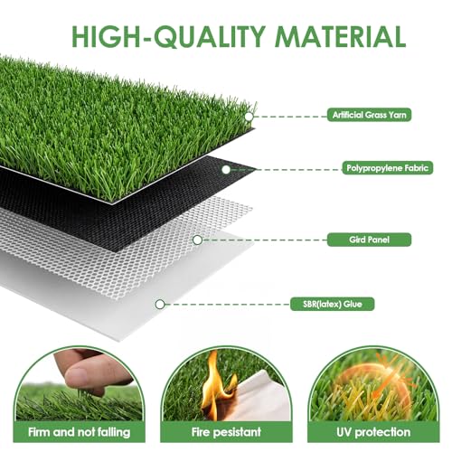 whitefeather Artificial Grass for Dogs Potty – Indoor Dog Pee Pad with Non-Slip White Rubber Base, Easy Clean Fake Grass for Small Dogs, DIY Cuttable Turf for Apartments (2'*3') - size: 2'*3'