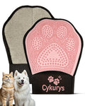 Pet Hair Removal Glove for Dogs & Cats, Double-Sided Grooming Glove | 2-in-1 Pet Grooming Tool, Electrostatic Hair Remover for Clothes & Furniture + Silicone Brush for Deshedding Pets，Pink - color: 1pcs-Pink