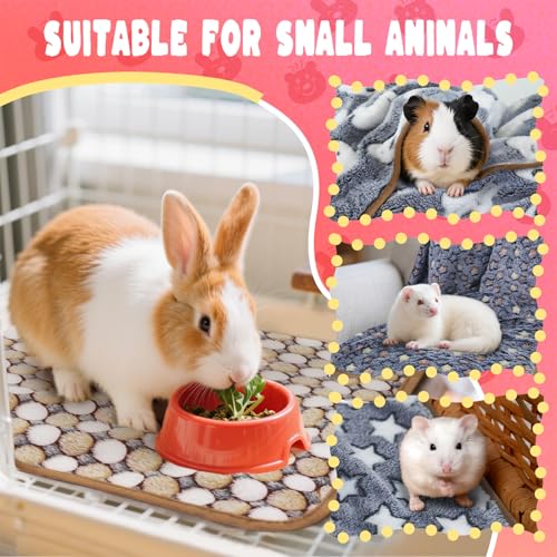Eilyliafe 6 Pcs Guinea Pig Blankets Bedding Small Animal Cage Liners Sleep Mat Absorbent Reusable Pet Pee Bedding Pad Cover for Hamster Ferret Chinchilla Rabbit Hedgehog (30 x 42 Inch) - size: 30 x 42 Inch