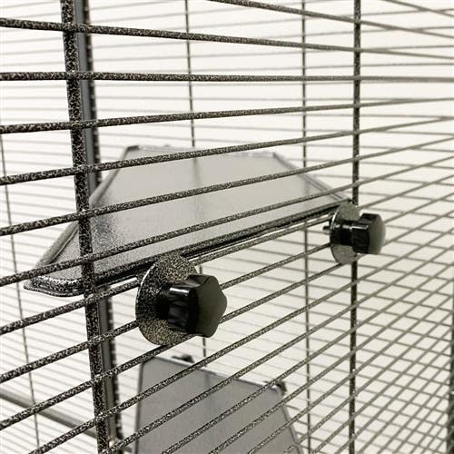 Exotic Nutrition Corner Shelves (2 Pack) Metal Cage Accessory Shelves for Sugar Gliders, Squirrels, Chinchillas, Prairie Dogs, Degus, and Other Chewing Animals