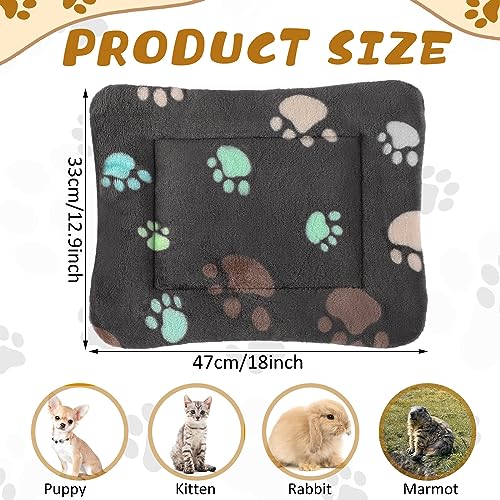 4 Pack Ultra Soft Dog Cat Bed Mat Small Animal Guinea Pig Bed with Cute Print Reversible Fleece Dog Crate Kennel Pad Cozy Washable Thickened Hamster Pet Beds Mat(13 x 19 Inches,Black) - color: Black, size: 13 x 19 Inches