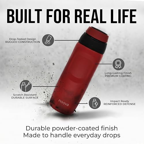 NOOVA Insulated Water Bottle Leak-Proof Insulated Stainless Steel Tumbler with Straw Sports Water Bottle Cold 24h Hot18h Thermos Travel Gift Beach Gym Accessories for Women Men Kids Cup 16oz Sand Teal | Leak-Proof, Stainless Steel, Cold 24h Hot 18h, Therm