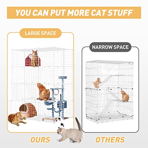 Large Cat Cage,Cat Cage Enclosure Indoor DIY Cat Playpen Detachable Metal Wire Kennels Crate Large Exercise Place Ideal, for 1-4 Cats,Ferret, Chinchilla, Rabbit, Small Animals - size: 43.0"L x 43.0"W x 57.0"H