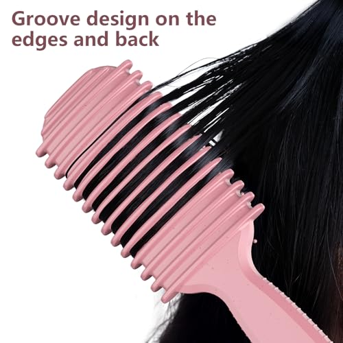 Curl Defining Brush, Curly Hair Brush, Slick Back Hair Brush, For Combing and Shaping Curls in All Hairstyles to Reduce Pulling (Pink) - color: Pink