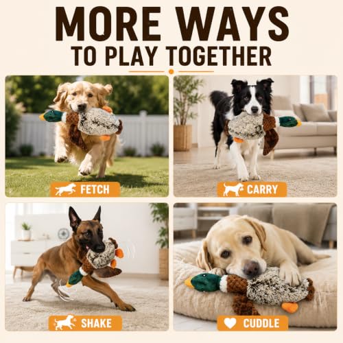 Duck Dog Toy Squeak Toys | Mallard-Shaped | Shaped Pet Toys | Duck Dog Toys for Large Dogs | Mallard Dog Toy | Dog Chew Toys | Stuffed Toys Interactive Animal.