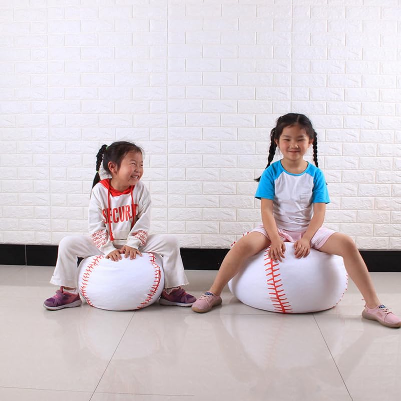 Healifty Baseball Storage Bag for Kids Stuffed Animal Toy Organizer with Zipper Home Storage Bag for Plush Toys Bean Chair Alternative 22.83 X 22.83 X 17.71 in