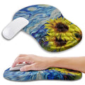 Ergonomic Mouse Pad Wrist Support with Memory Foam Massage Bulge, Carpal Tunnel Pain Relief Mousepad Wrist Rest for Mouse(12x8 inch,Sunflower) - color: Kg006-sunflower Starry Night