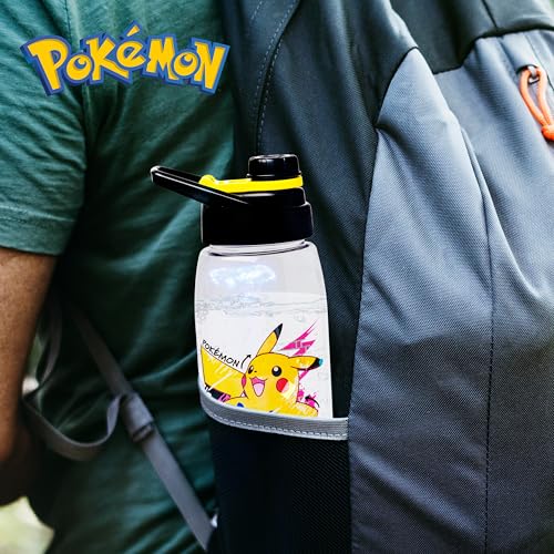 Silver Buffalo Pokémon Skate Graffiti Electrifying Pikachu Water Bottle with Screw-On Lid, 28 Ounces - color: Pokemon Electrifying Pikachu, size: 28 Ounces
