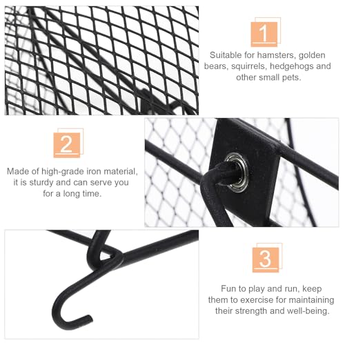 TEHAUX Silent Hedgehog Running Wheel Pet Exercise for Hamsters Squirrels Gerbils Black Iron Small for Healthy Active Small Pets