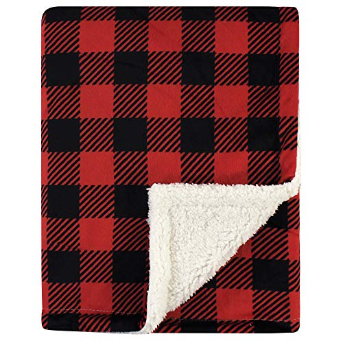 Hudson Baby Unisex Baby Plush Mink and Sherpa Blanket, Buffalo Plaid, One Size - color: Buffalo Plaid, size: One Size