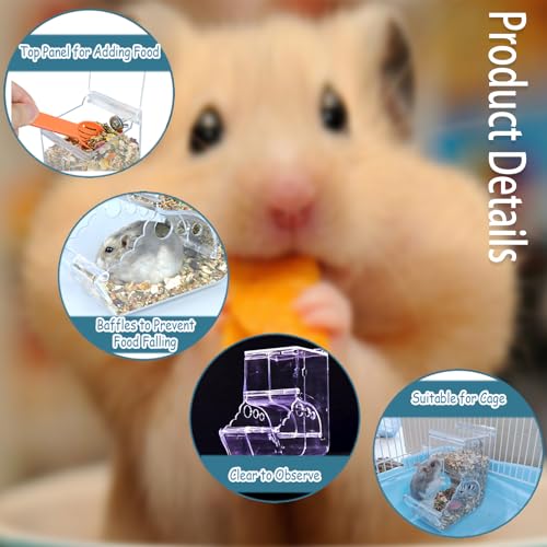 Automatic Hamster Feeder, Clear Acrylic Automatic Pet Feeder Pet Food Dispenser, Hamster Food Bowl Guinea Pig Food Dispenser for Small Animal Feeding & Watering Supplies (L) - size: L