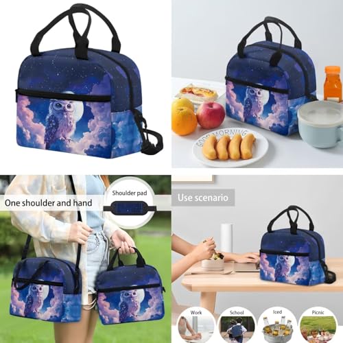 Stand Owl Backpack for School Girls 3rd Grade Boys Bookbag with Lunch Box Water Bottle Holder and Pen Pencil Case 4 PCS Lightweight Back Packs with Compartment for Kids/Toddler - color: Stand Owl