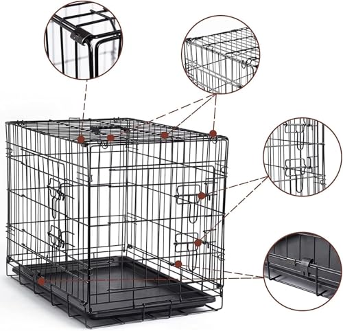 Garvee 42 Inch Dog Crate, Portable Dog Crate with Slide Out Tray, Top & Front Door, Folding Small Critter Cage for Dog, Cat, Bunny, Ferret, Chinchilla, Cat, Rat