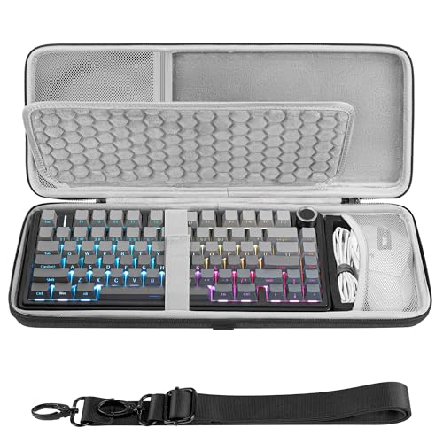 GEEKRIA 75% 84-Key Keyboard and Mouse Combo Case, Compatible with AULA F75 Pro / F75, Keychron K2 Version 2/ K2/ Q1/ V1, ASUS ROG Azoth 75%, Redragon K673 PRO, Hard Shell Travel Bag - size: Keyboard + Mouse