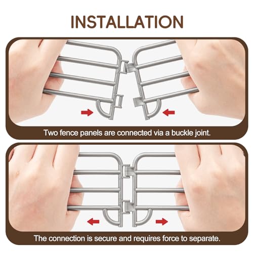 20PCS Large Farm Animal Corral Fence Toys with 2 Gates Fences for Kids Boys Girls, Educational Farm Animal Cake Toppers for Toddlers Children. - style: Silver 20PCS