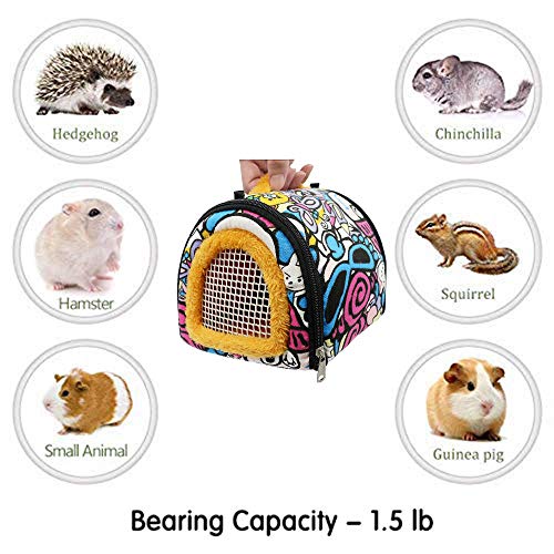 KAMEIOU Small Animal Carrier Bag Small Guinea Pig Hedgehog Carriers with Detachable Strap Double Zipper Travel Pets Small Guinea Pig Chinchillas Hamster Rat Hedgehog Sling Carry Bag for Small Animals