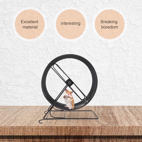 TEHAUX Silent Hedgehog Running Wheel Pet Exercise for Hamsters Squirrels Gerbils Black Iron Small for Healthy Active Small Pets