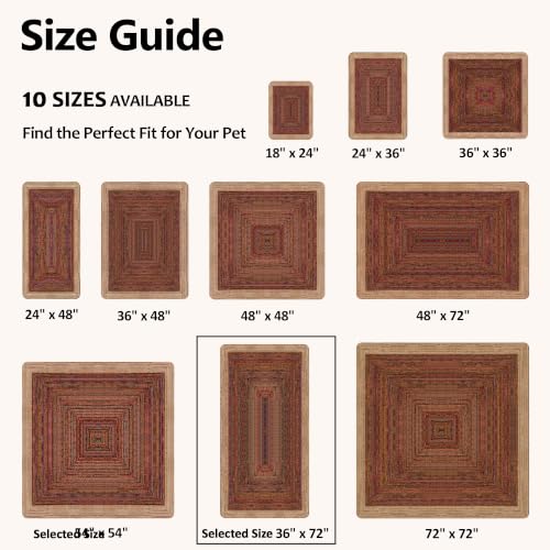 Washable Pee Pads for Dogs, Reusable Puppy Potty Training Pads, Ultra-Absorbent Thick Waterproof Leak-Proof Non-Slip Pads & Mat for Crate, Playpen, Floor, Whelping & Housebreaking , 2 Pack 36"x72" - color: Sisal Bohemian Print, size: 36" ×72"(pack of 2)