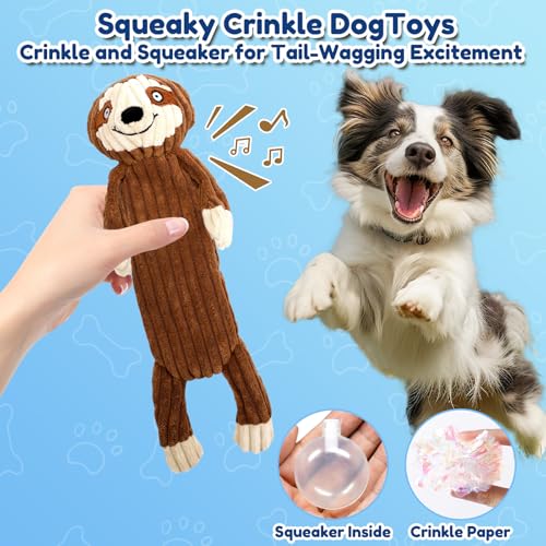 No Stuffing squeaky Dog Toys for large dogs,5pack plush Crinkle chew Dog Toys to Keep Them Busy,Durable Cute Animals Puppy Teething toys for Small Medium Large Breed, dog Gifts & Tug of War Toys