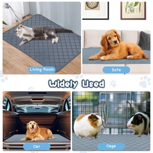6 Packs Washable Guinea Pig Cage Liners, Waterproof Guinea Pig Pee Pads Reusable Absorbent Bedding Anti Slip Mats for Small Animals Bunny Rabbit Hamster (24 x 18in) - size: 24 x 18in / 6 Packs