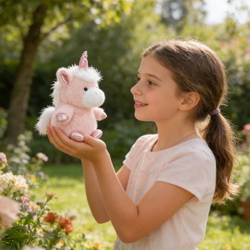 PEACH CAT Unicorn Stuffed Animal Cute Plushies Small Plush Toys Gifts for Kids Pink (Squeaky) - style: Pink Unicorn