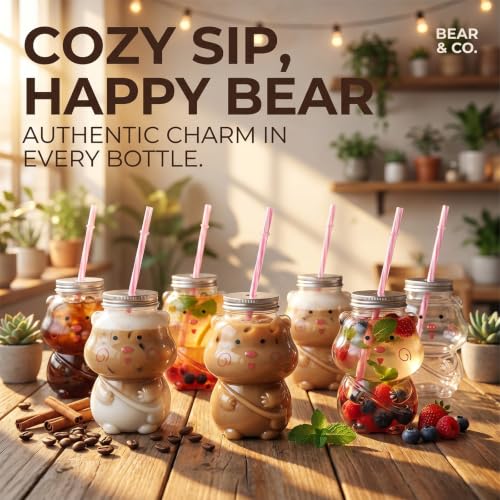 Sliner Pig Cup Christmas Bottles with Straws Including 20 Pcs Empty Plastic Pigs Drink Bottle & 20 Pcs Straws & Caps for Christmas Party Juice Milk Cup Drink Water Containers(20 Set, Pig) - style: Pig