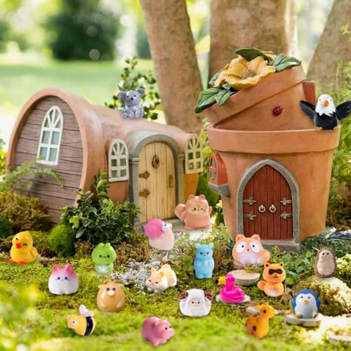 DIYDEC 50pcs Mini Resin Animal 50 Styles Tiny Resin Animals Miniature to Hide Little Small Animal Figures Bulk for Holiday Party Favors Bag Fillers Garden Dollhouse Crafts Decor