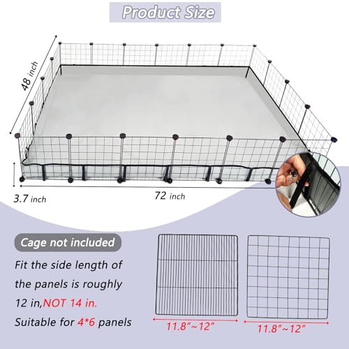 Guinea Pig Cage Liner Tarp Bottom Waterproof and Washable Base Also for Rabbits, Bunny, Chinchesillas, Hedgehog, Ferrets and Other Small Animals(48x72 inches) - size: 48.0"L x 72.0"W x 4.0"H