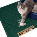 GORILLA GRIP Cat Litter Box Mat, Cushioned Coil Mesh Litter Trapping Mats, Scatter Control Supplies for Less Mess, Phthalate Free, Ultra Deep Catch Grooves, Rinse or Vacuum to Clean 24x17 Hunter Green - color: Hunter Green, style: Small (24" x 17")