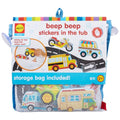Alex Toys Foam Bath Stickers for Toddlers, 38-Piece Vehicle Tub Stickers Stick to Tub Wall - Foam Bath Toys for Kids Ages 1-3 Toddler Bath Toys for Boys Cars Trucks Bus, Mesh Storage Bag - style: BEEP BEEP