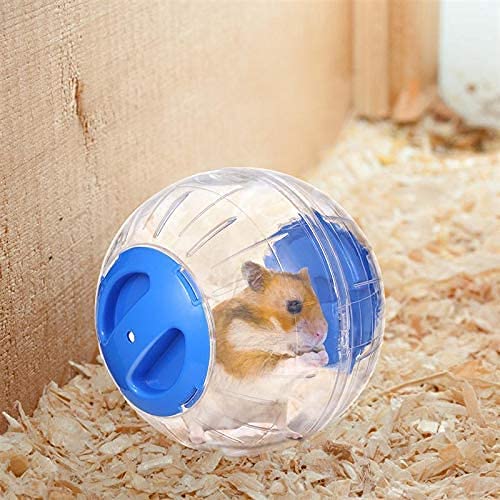 Mini New Cute Dwarf Hamster Running Ball 4.72 Inches Crystal Ball for Hamsters Small Silent Exercise Wheel Cage Accessories for Hamsters Less Than 4 inches 10 cm in Length (Blue) - color: Blue
