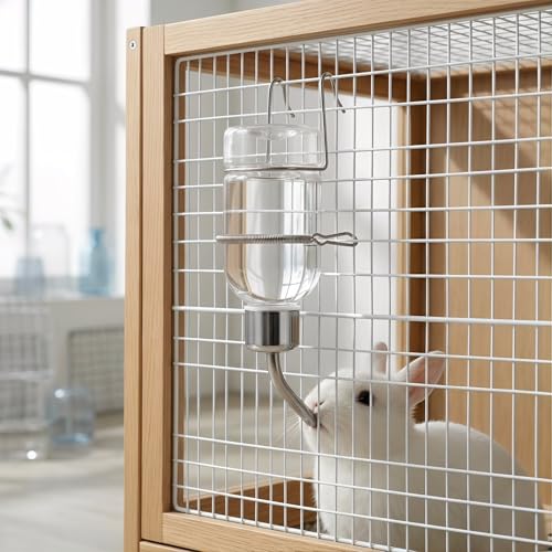 YARNOW Guinea Pig Water Bottle 2 Pcs, 6.35 oz Hanging Small Animal Water Bottle with Stainless Steel Tube for Rabbits, Hamsters and Chinchillas - size: 22.00X5.00X5.00CM